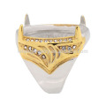 New indonesia gold ring stone stainless steel gothic engagement rings, finger ring mounts without stones